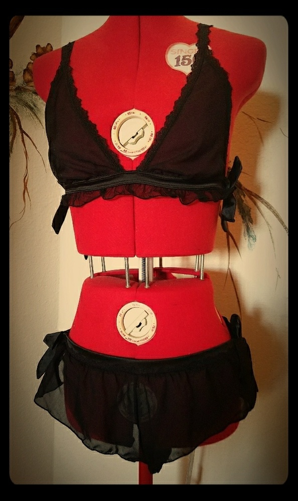 Sheer black nightie set